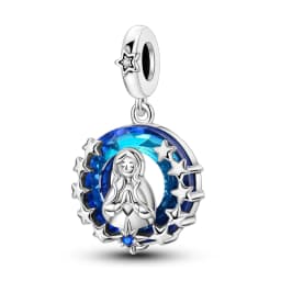 Boutique Unique 925 Sterling Silver Stars & Moon Dream Catcher Dreamy Blue Dangle Charm Fit Original Bracelet Fashion Jewelry