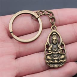 Buddha Keychain Keyring Spiritualist Key Ring Gift For Men Women Friend Car Key Chain Ring Holder Souvenir For Gift