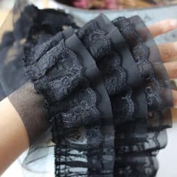 13CM Wide Three Layers Pleated Chiffon Fabric Lace Ruffle Collar Trim Embroidery Ribbon DIY Wedding Dress Doll Clothes Supplies