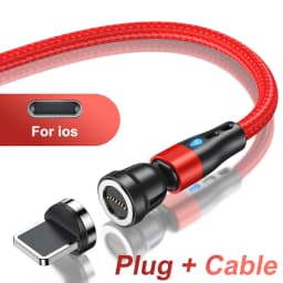 AUFU 5A Magnetic Fast Charging Cable 540 Rotate Magnetic Micro USB Type C Cable For iPhone 14 Samsung Xiaomi Mobile Phone Cable