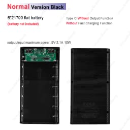 DIY Shell 6*21700 Battery Holder Power Bank Case Dual USB Mobile Phone Charger TypeC 21700 Battery Storage Box For Iphone Xiaomi