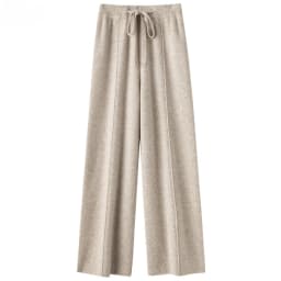 2026 Wool Elastic Waist Knitted Wide-Leg Pants for Women Winter High-Waisted Straight Loose Floor-Length Casual Pants