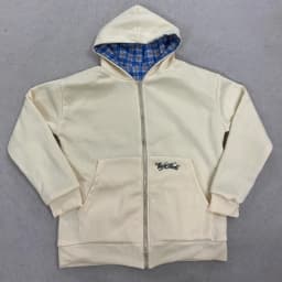 Spring and Autumn New American Trendy Brand Double Sided Stand Up Hoodie, Cardigan, Casual Workwear, Plaid Jacket