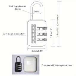 Multi-purpose Password Small Padlock Outdoor Backpack Security Lock Portable Lightweight Alloy Padlock
