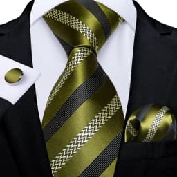 New Formal Ties Classic Blue Striped Necktie Handkerchief Cufflinks Gift For Men Wedding Tie Cravate Gravatas