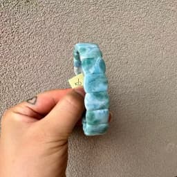 2026 AAA Grade Natural Larimar/Copper Pectolite Bead 10x14mm Bracelet Dominicana Genuine Larimar Gemstone Bangle Woman Wholesale