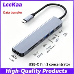 USB C Hub 7/8 in 1 4K HDMI Adapter Splitter with RJ45 USB3.0 2.0 SD/TF Card Reader PD Fast Charge for PC MacBook Notebook Laptop
