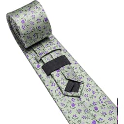 Elegant Spring Style Flower Men Tie Set Casual Wedding Business Necktie Hanky Cufflinks 3PCS Suit Accessories Mint Green Pink
