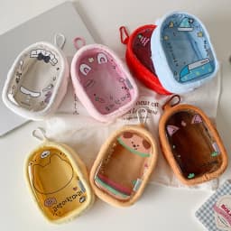 10cm Plush Doll Storage Bag Cartoon K-Pop Figure Hanging Pouch Doll Carrier Ita Bag Students Transparent PVC Backpack Pendants