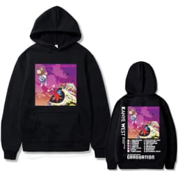 Kanye West Graduation Bear Double Sided Printed Hoodie Men Women Fashion Hip Hop Cool Sweatshirts Unisex Fleece Cotton Hoodies