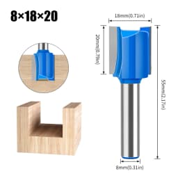 1pc 8mm Shank 3mm-20mm Straight Bit Tungsten Carbide Double Flute Router Bits Milling Cutter For Wood Woodwork Tool