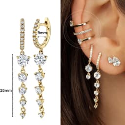 925 Sterling Silver Ear Needle Crystal Zircon Tassel Pendant Hoop Earrings Retro Small Fragrance Style High Jewelry Women Gifts