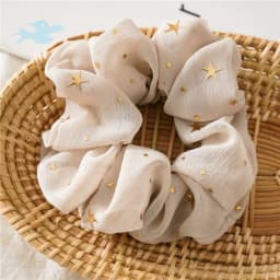 Arrival Star Pattern Chiffon Scrunchies Korean Style Hair Accessories for Women Versatile Sweet Hair Bun Bands Ins Trendy