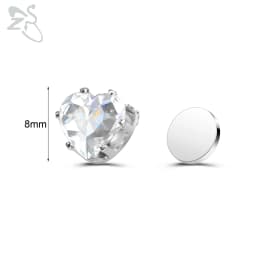 ZS 1 Piece Magnetic Clip-on Earrings Star Heart Shape CZ Crystal Ear Clip No Piercing Ear Stud No Pierced Earring Jewelry 4-8MM
