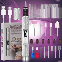 YIKOOLIN Electric Nail Drill Set Portable 4 Speeds Professional Manicure Pedicure Kit for Nail Salon Exfoliation Polishing