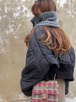 Korean Retro Patchwork Diamond Grid V-neck Cotton Jacket Women's New Winter Fashion Small Size Matching Cotton Clothes