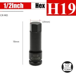 1/2inch Impact Hex Socket Electric Drill Socket Adapter Air Impact Wrench Hex Head Socket H4~H22 Screw Tap Socket Adapter