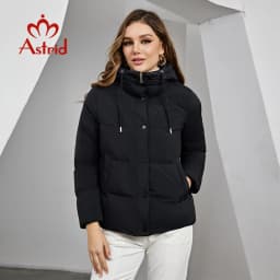 Astrid Women's Winter Parka Coats Hooded False Two Pieces Short Quilted Jackets Thick Outerwear Female Cotton Padded Overcoat