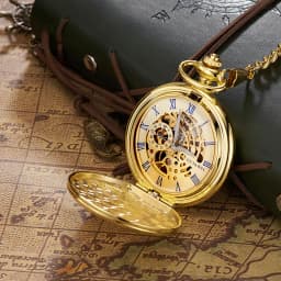 Luxury OYW Hand Winding Mechanical Silver Men Pocket Watch Skeleton Dial Steel Necklace Chain Pendant Vintage Dress Fob Watches