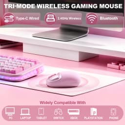 YUNZll C1 Silicone Wireless Mouse, Tri-Mode Bluetooth Mouse, Optical Tracking,Customize Mice for Laptop, Computer, iPad, MacBook