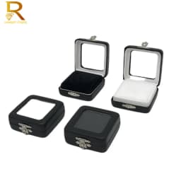 Quality Loose Diamond Display Box PU Leather Case Gem Stone Storage Box Black White Pad Bead Pendant Gemstones Organizer Holder