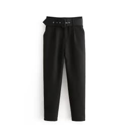 Spring Women's Slimming Versatile Belted Trousers Asymmetric Commute Sle High Waist Long Pants Casual Pants