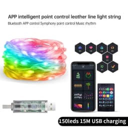 Smart Fairy RGB String Light USB 10M/33FT Waterproof String Light with App Control, Sync to Voice & Music Valentine's Day Decor