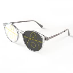 Progressive Multifocal Reading Glasses, Photochromic, Clear Vision, Round Frame, Lightweight to Wear, Stylish Appearance Suitable for Both Men and Women