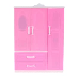 1Pcs ABS Three-door Pink Modern Wardrobe 1/12 1/6 Dollhouse Miniature For Dolls Furniture Clothes Accessories Toys