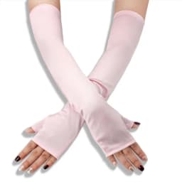 49cm Women Satin Long Fingerless Gloves Solid Retro Style Opera Wedding Evening Dress Accessories Etiquette High Elasticity