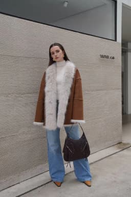 Women two side wear Fur Coat Single‑Breasted Warm Fluffy Plush Jacket Elegant Autumn Winter Outerwear