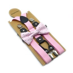 Solid Color Bowknot Elastic Leather Suspenders Braces Men Women Adjustable Straps For Wedding Suit Skirt Accessories Gift