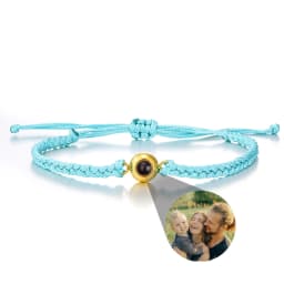 Wholesale New Projection Bracelets Stainless Circle Photo Bracelet Customized Colorful Woven Projection Bracelet Adjustable