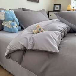 Ins Style Solid Color Duvet Cover Set Washed Cotton Bedclothes Comforter Cover Pillowcase Soft Bedding Sets Quilt Covers 220x240