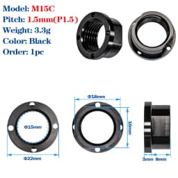 M12 M15 Thru Axle Nut for Bike Frame/Fork 1.5P Road Bike Thru Axle Shaft Nut MTB Carbon Fork Frame Nut Skewers Screw Bike Parts