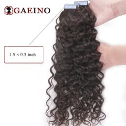 Tape In Human Hair Extensions Water Wave Invisible Seamless Curly Tape In Hair Extensions Tape in Curly Human Hair 12-26Inch