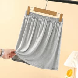 Modal Skirt Half-length Inner Skirt Thin Model Women's Summer Anti-exposure Black Short Skirt High-waist Knot