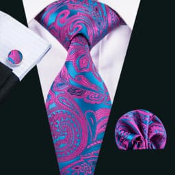 Fashion Silk Purple Solid Mens Wedding Tie Hanky Set Barry.Wang Designer Paisley Floral Neckties For Mens Gift Party Groom