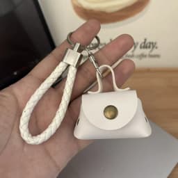 Versatile Mini Handbag Keychain with PU Leather Woven Rope for Coin Purses Fashion Creative Accessory Charm Pendant