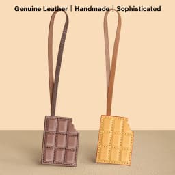 CRAZYSMITH Genuine Leather Bag Charm Chocolate Bag Pendant for LV Bag handbags Ornament Keychain Decoration Bag Accessories