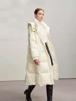 AMII Down Jacket 2025 Winter New Casual Warm Solid Color Hooded Straight Long Down Coat Zipper Long Sleeves Women's Top 12544149