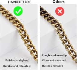 Iron Flat Chunky Gold Chain Strap for Replacement Purse Shoulder Bag Handbag Straps,Compatible with Nolita 19/Tabby 26/Georgie