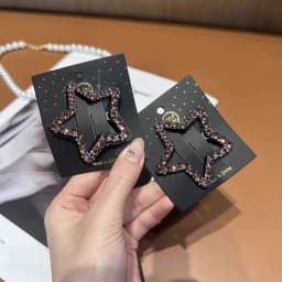 2 Rhinestone Star-Shaped Hair Clips, Side Clips for Bangs at the Back of the Head, Simple Star-Shaped Hairpins for Women, Gift Suitable for Eld, Ramadan Holiday Gift