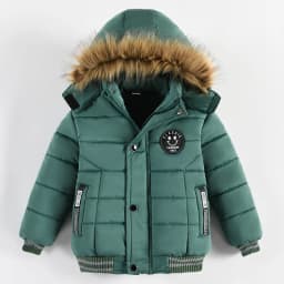 New Keep Warm Baby Coat Autumn Winter Boys Jacket Hooded Zipper Fashion Fur Collar Boys Outerwear 2 3 4 5 6 Years Kids Clothes