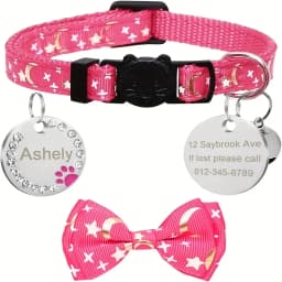 Personalized Cat Collar Pendant ID Engraving Name Tag Collar for Cat Necklace Puppy Kitten Bell Bow Tie Custom Small Dog Collar
