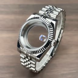 36mm/39mm Fluted Bezel NH35 Case For SK DJ Replacemet Part Sapphire Glass Stainless Steel Fit Nh35 Nh36 Movement Watch Case NH35