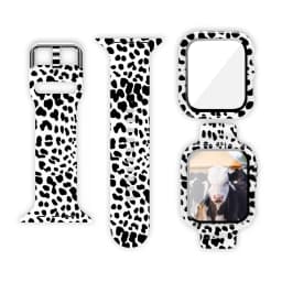 Glass+Cover+Strap for Apple Watch Case 44mm 40mm 41mm 45mm 42mm 38mm sport Silicone bracelet iwatch series 9 8 7 6 5 4 3 SE Band