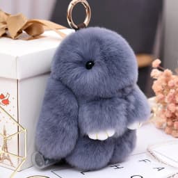 Fluffy Rabbit Pompon Bunny Keychain For Women Bag Car Key Chain Cute Rabbit Key Ring On Bag Car Trinket Pendant Gift
