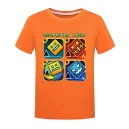 Geometry Dash TShirt Kids Cartoon Clothes Boys 100% Cotton T-shirt Children Fashion Clothing Toddler Girls Short Sleeve Tops
