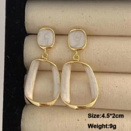 Pure White Women's Dangle Earrings Blooming Flower Acrylic Enamel Butterfly Imitation Pearl Heart Hanging Earrings Elegant Brinc